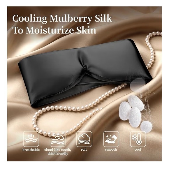 Black Silk Sleep Mask - Picture 4 of 8